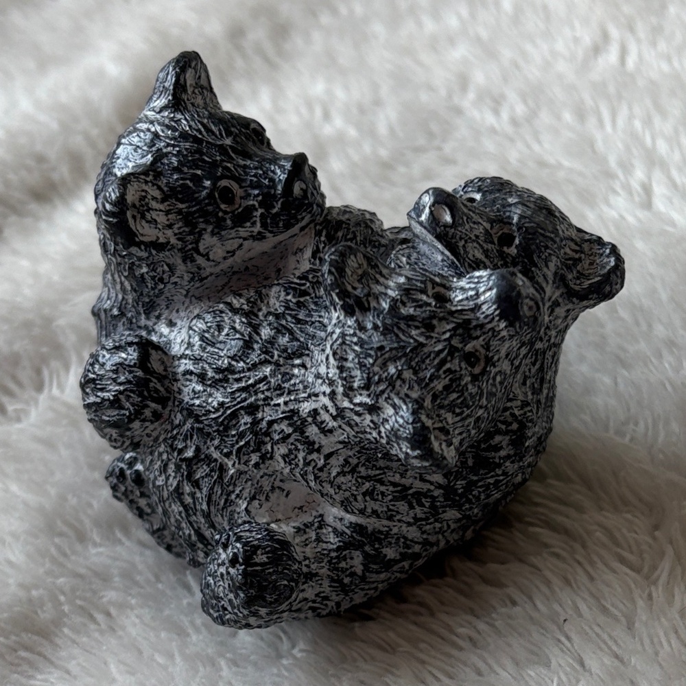Vintage Edmund Wolf Jr. Soapstone Bear Trio Sculpture 🪨 Hand-Carved Canada | - Picture 2 of 7